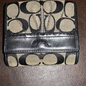 Coach wallet leather and fabric